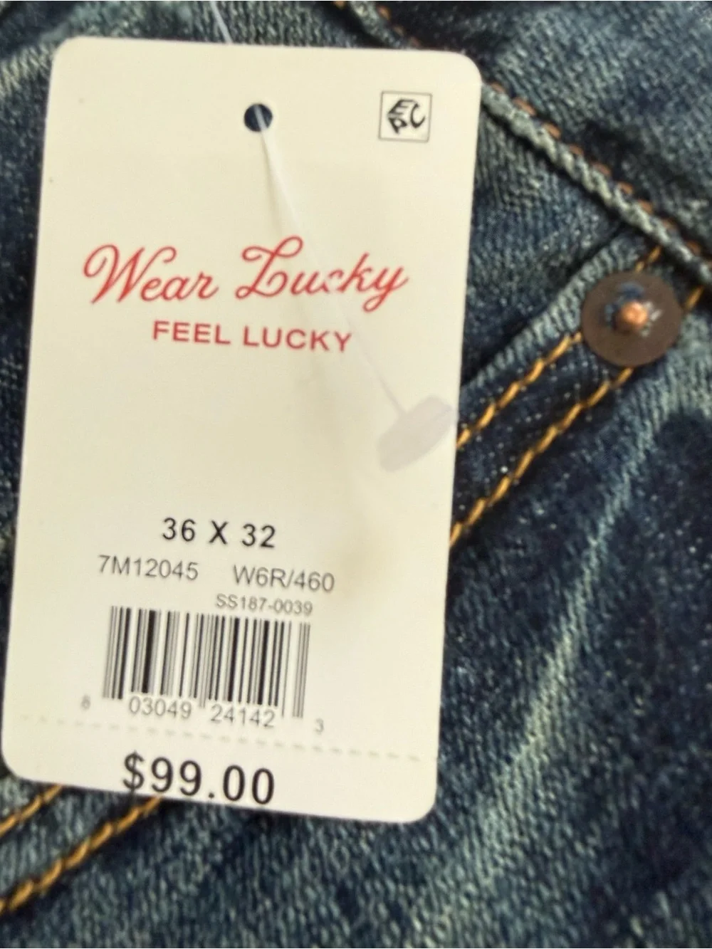 NEW Lucky Brand Relaxed Straight Jeans Denim 36 x 32 181 Comfort Stretch Vintage